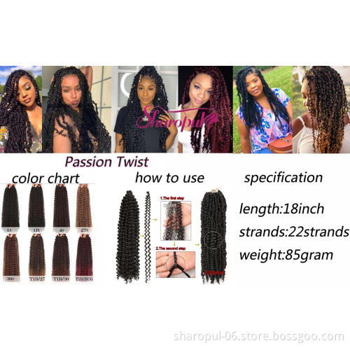 Passion Twist Hair Crochet Braid Extensions Water Wave Synthetic Crotchet Braids crochet Braiding Hair